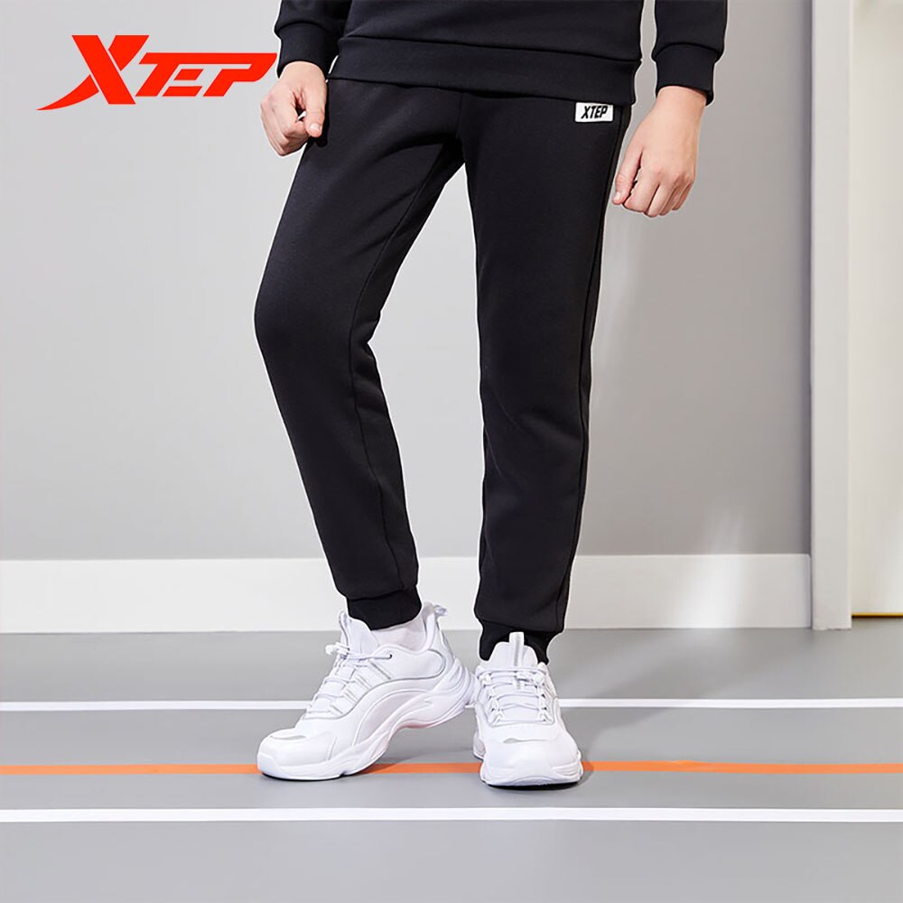 Xtep Kinderen Broek Winter Jongens Casual Plus Fluwelen Broek Comfortabel En Warm Populaire Sport Broek 680426639026