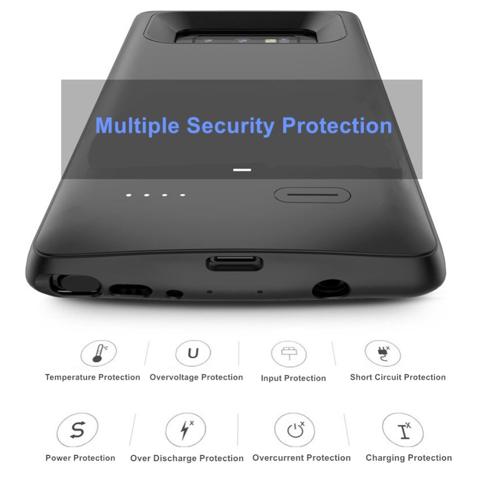Para samsung galaxy note 9 caso de bateria carga rápida carregador externo capa power bank para samsung galaxy s9 caso de bateria s9 mais