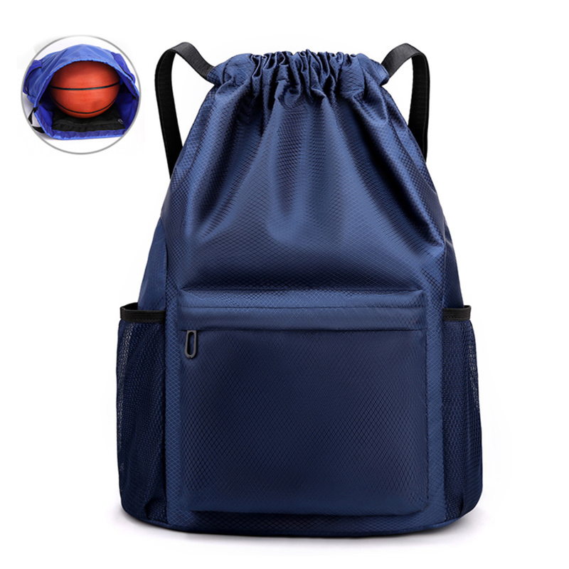 Heren/dames rugzak met trekkoordvak, waterdichte nylon rugzak met grote capaciteit, reistas met trekkoord, fitness sporttas