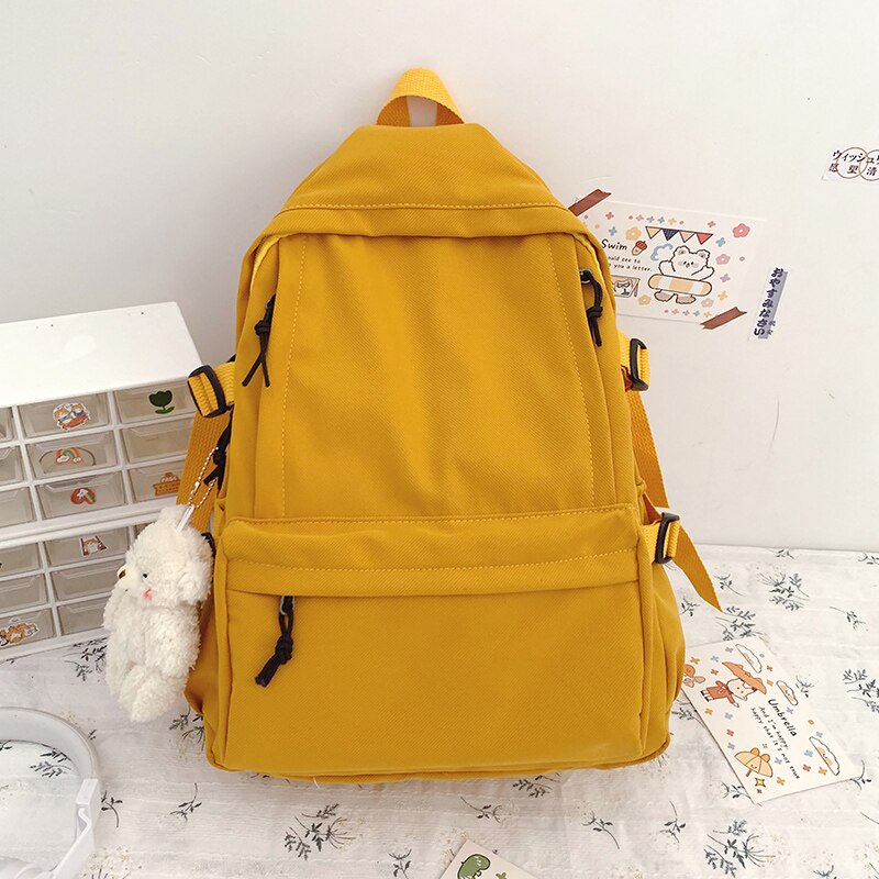 HOCODO Hochschule Schüler Damen Nette Rucksack Laptop Rucksack Freizeit Nylon Bagpack Schule Taschen Neue Reisetasche Für Teenager: Gelb