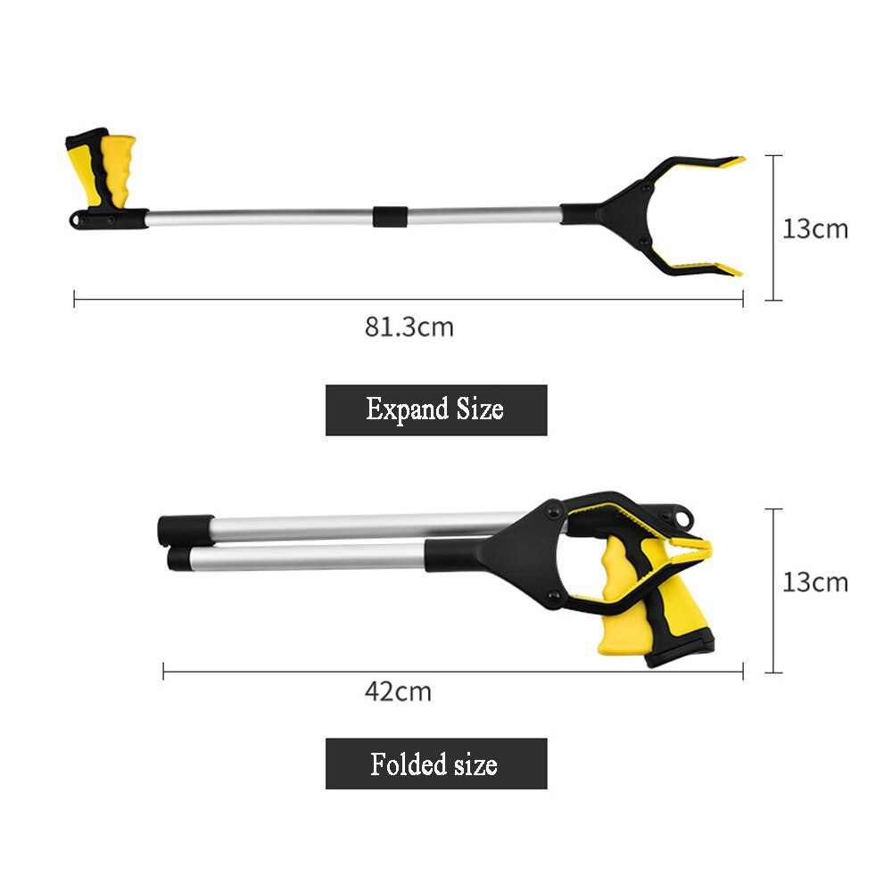 Folding Pick Up Tool Litter Grabber Picker with Rotating Head Anti-Slip Grip Versatile Multi Grabber Tool Foldable Pick Up Tool