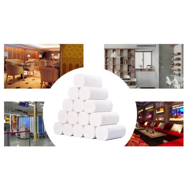 12 rollos de papel higiénico, 4 capas de papel de baño para el hogar suave