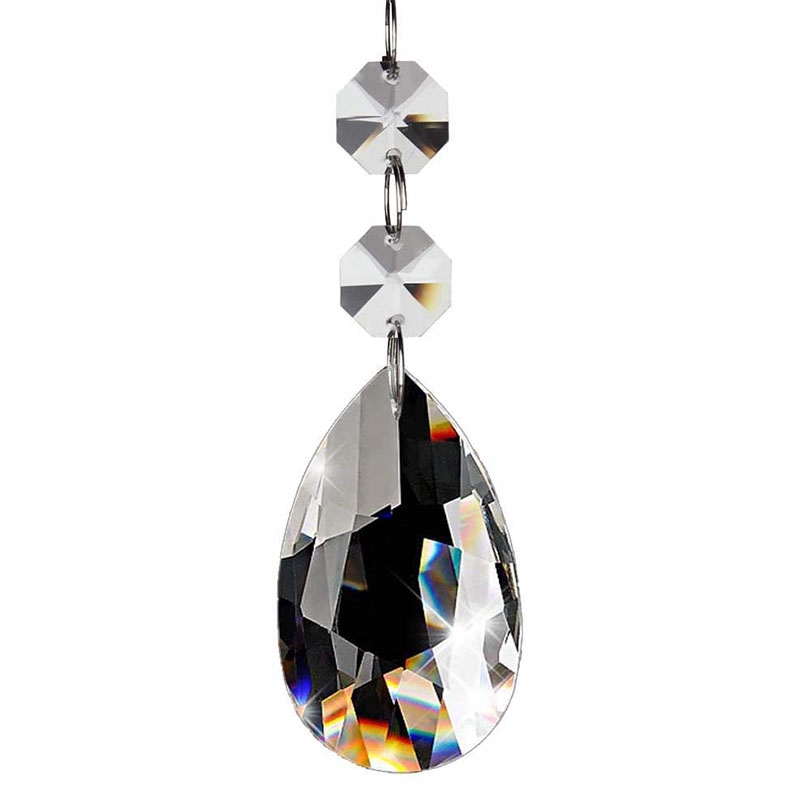 20Pcs Chandelier Crystals,Clear Teardrop Crystal Chandelier Pendants Parts Beads,Hanging Crystals For Chandeliers