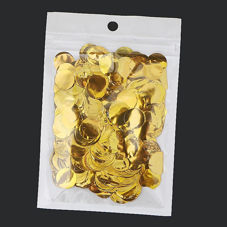 10g/ påsar 1.5cm metallic roséguld runda konfetti födelsedag ballong baby shower dekoration papper konfetti bröllopsfest leveranser: Guld-