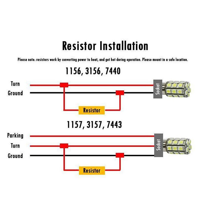 4x 50W 6 Ohm Load Resistor For Fix LED Bulb Fast Hyper Flash Turn Signal Blinker