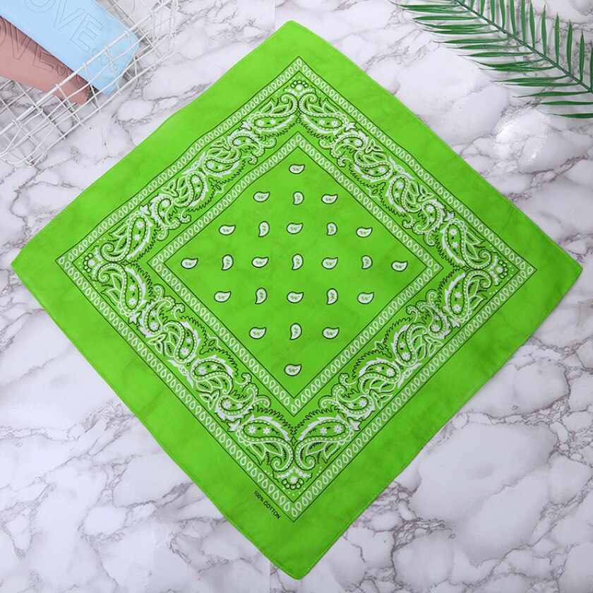 Hoofdband Unisex Mode Katoenen Bandana Vierkante Sjaal Voor Vrouwen Mannen Hoofdband Hoofddeksels Dubbelzijdig Hoofd Wrap Haaraccessoires: Licht Groen