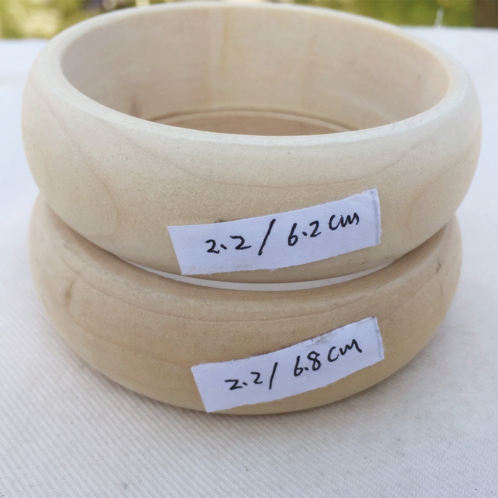 10 Stks/partij Prijs H2.2cm Vlakte Onafgewerkte Houten Armbanden Armband Diy BG001