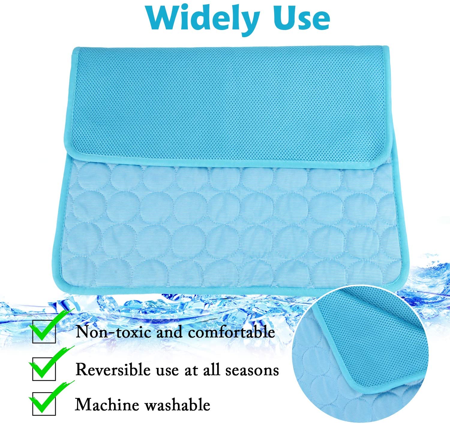 2- pack koelmat voor honden, wasbaar koeldeken voor honden en katten, ademende hondenmat, zomerbed voor honden, klein, middelgroot en groot