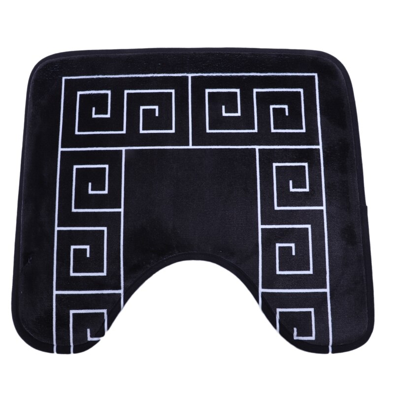 Badmat 3- delige set klassiek patroon toiletdeksel voetmat antislip absorberende baddeurmat flanel zacht badmat tapijt