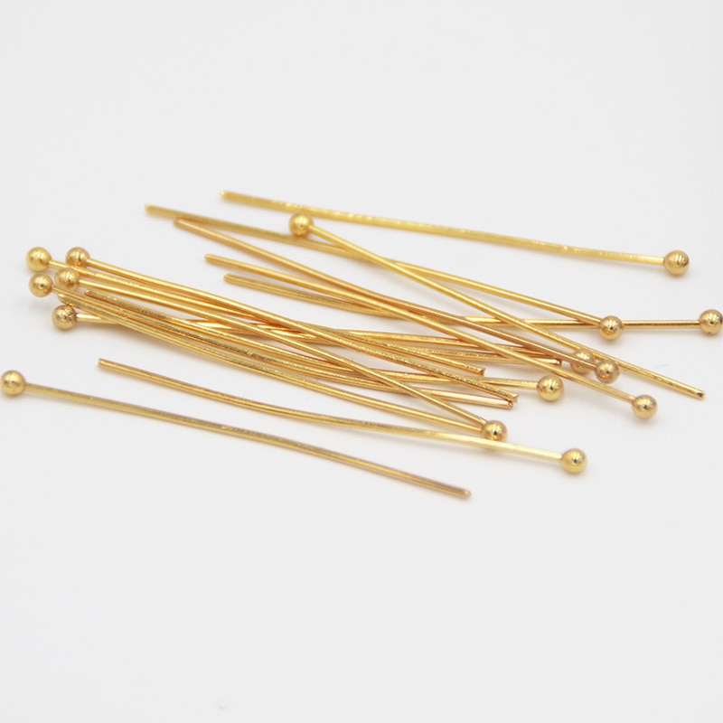 50 stks/partij 21 Gauge 30mm/40mm Rvs Gold Ball Pins voor Diy Sieraden Maken Head Pins bevindingen