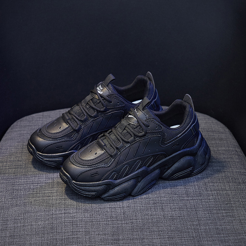 Women Platform Sneakers Leather tennis Ladies Chunky Shoes White Woman High Black Brand Thick soled Wedge Sneakers