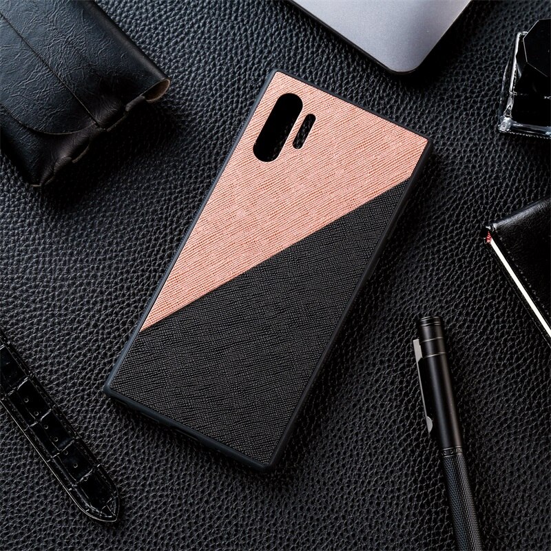 Luxury PU Leather Phone Case For Samsung Galaxy Note 10 Plus Cases Soft TPU Shockproof Cover For Samsung S10 Plus S10e S10+ S 10: For Note 10 Plus / Black Pink