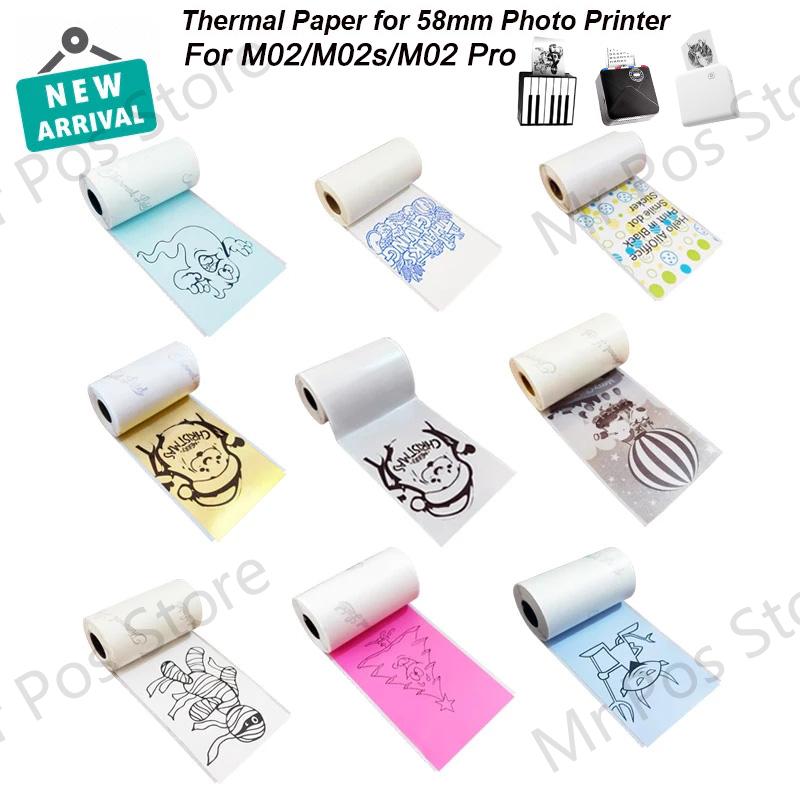 Papier auto-adhésif thermique 57mm, papiers d'étiquettes imprimables pour imprimante de poche M02/M02S/M02Pro, papier Photo autocollant pour iphone