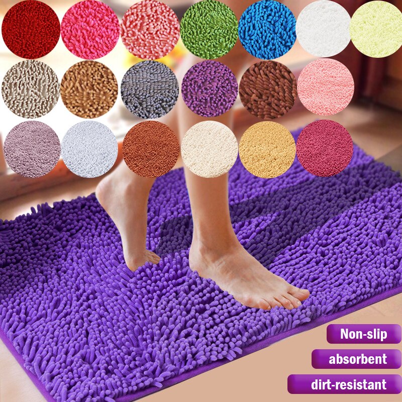 Tapis de bain en Chenille épais bon marché | Tapis de cuisine et de chambre à coucher pour salon, tapis absorbant antidérapant pour porte