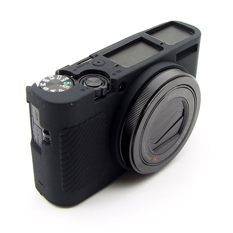 Zachte Siliconen Camera Protector Case Rubber Body Cover Bag Skin Voor Sony RX100 I Ii Iii Iv V M1 M2 m3 M4 M5 M6 M7 Camera Tas Top: Black