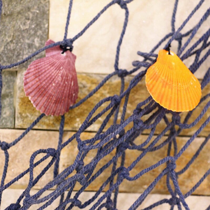 1 x 2m væghængende nautisk fiskenet ved havet festskaller haven dekorationer middelhavsstil hjem dekorative fiskenet