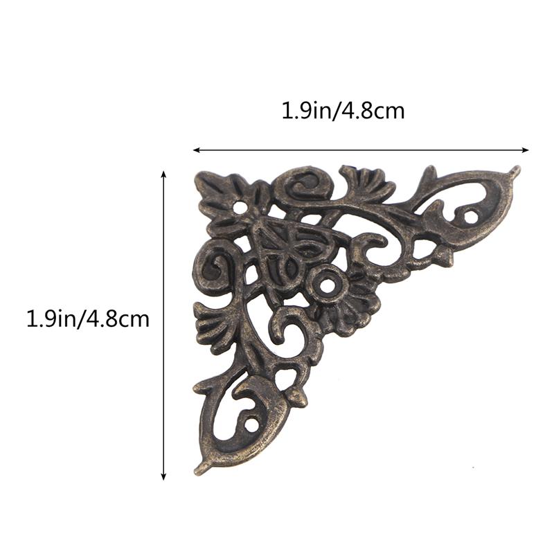 12 sztuk retro ochraniacz narożny DIY metal zatrzymać cynkowy ochraniacz narożny robić ramki na zdjęcia Scrapbooking zeszyt (4.8x3.5cm)