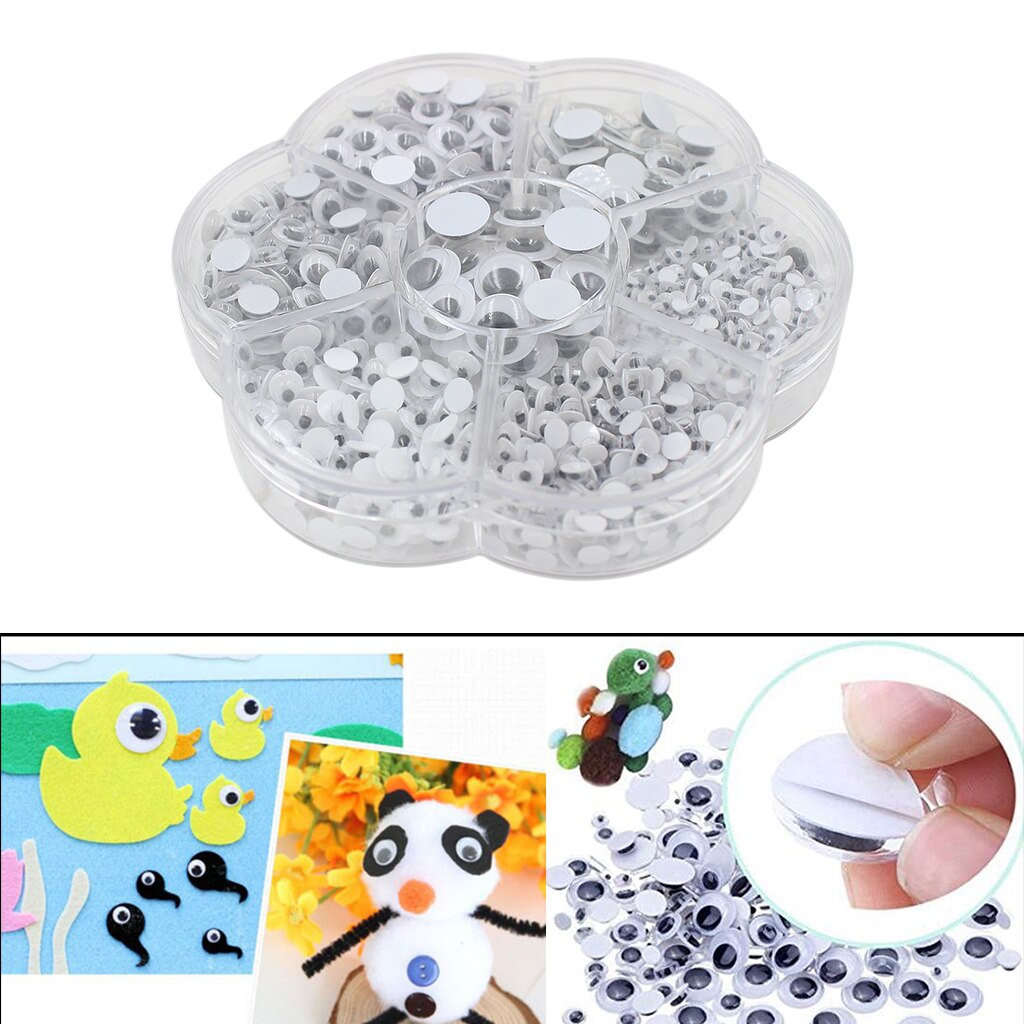 700pcs Wiggle Eye Round Moving Wiggly Wobbly Googly Eyes Kids Favorite Craft