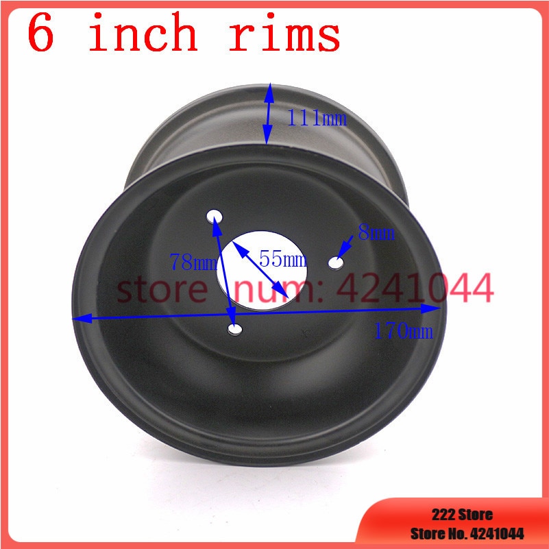 Split Rims 6 Inch ATV 3 hole Vacuum rims 6 inch wheel hub use 145/70... – Grandado