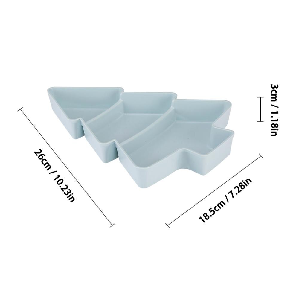 Kerstboom doos snoep snacks noten zaden gedroogd fruit plastic borden schalen kom ontbijt dienblad thuis keuken snoepdoos