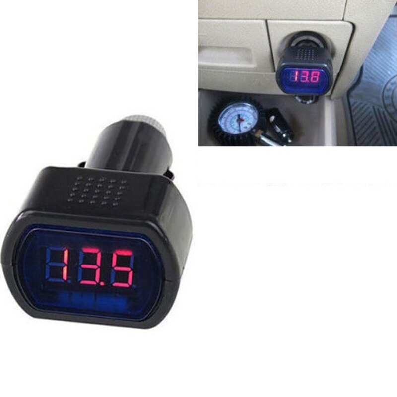 Red LED Digital LED Volt Gauge Display Volt Gauge Plastic Cigar Lighter Plug
