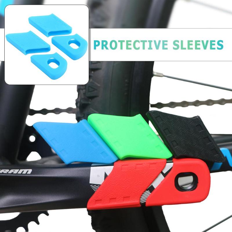 Universal cykel stødsikker krankbeskytter beskyttere cykel mtb anti-slip skive krank beskyttelseshylster dæksel kranksæt beskyttelse