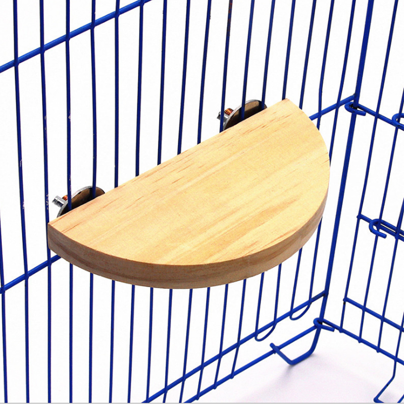Plataforma de madera para loros y aves, tabla de estación para perchas y ramas de hámster, accesorios para jaulas de pájaros, plataforma de salto para pájaros semicirculares