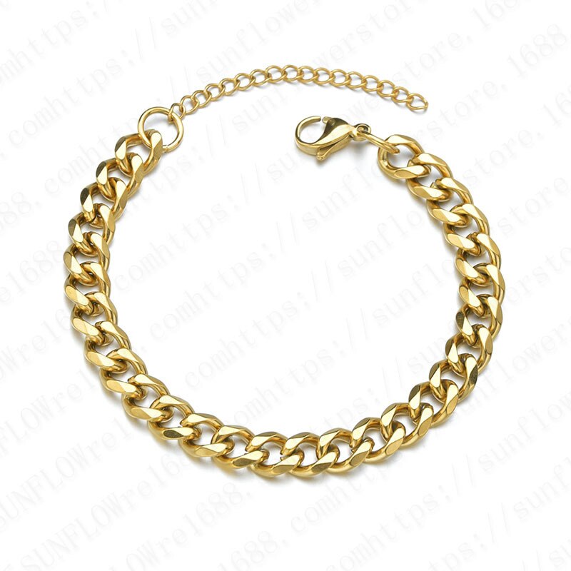 Pulseira punk cubana de 7mm para homens, bracelete clássico de aço inoxidável de hip hop com fecho para presente, joia para homens, 2020: 2