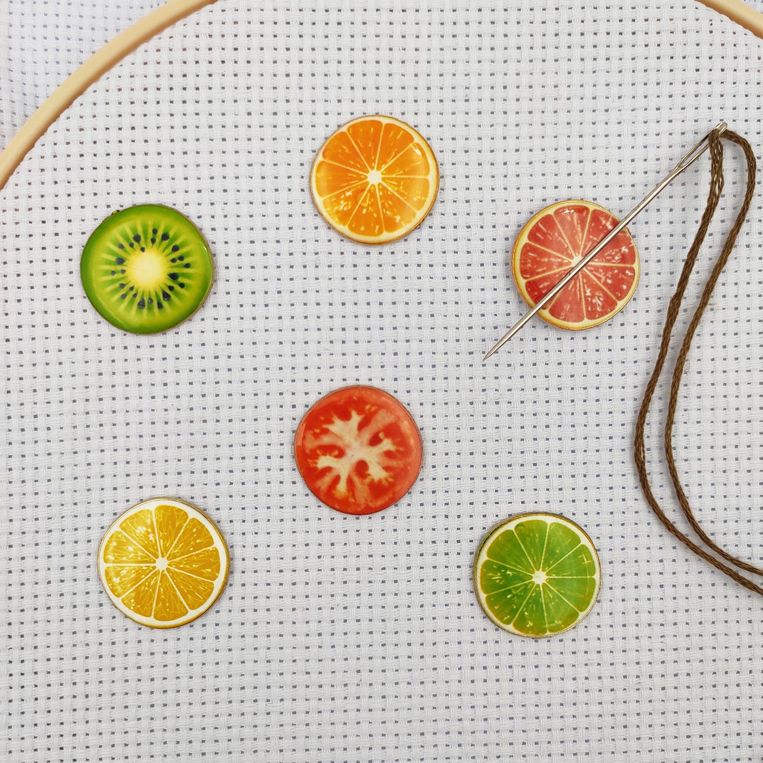 Aguja Minder magnética, juego de 3 agujas de fruta, soporte magnético para alfiler, punto de cruz, proyecto de bordado, buscador de agujas DIY, costura