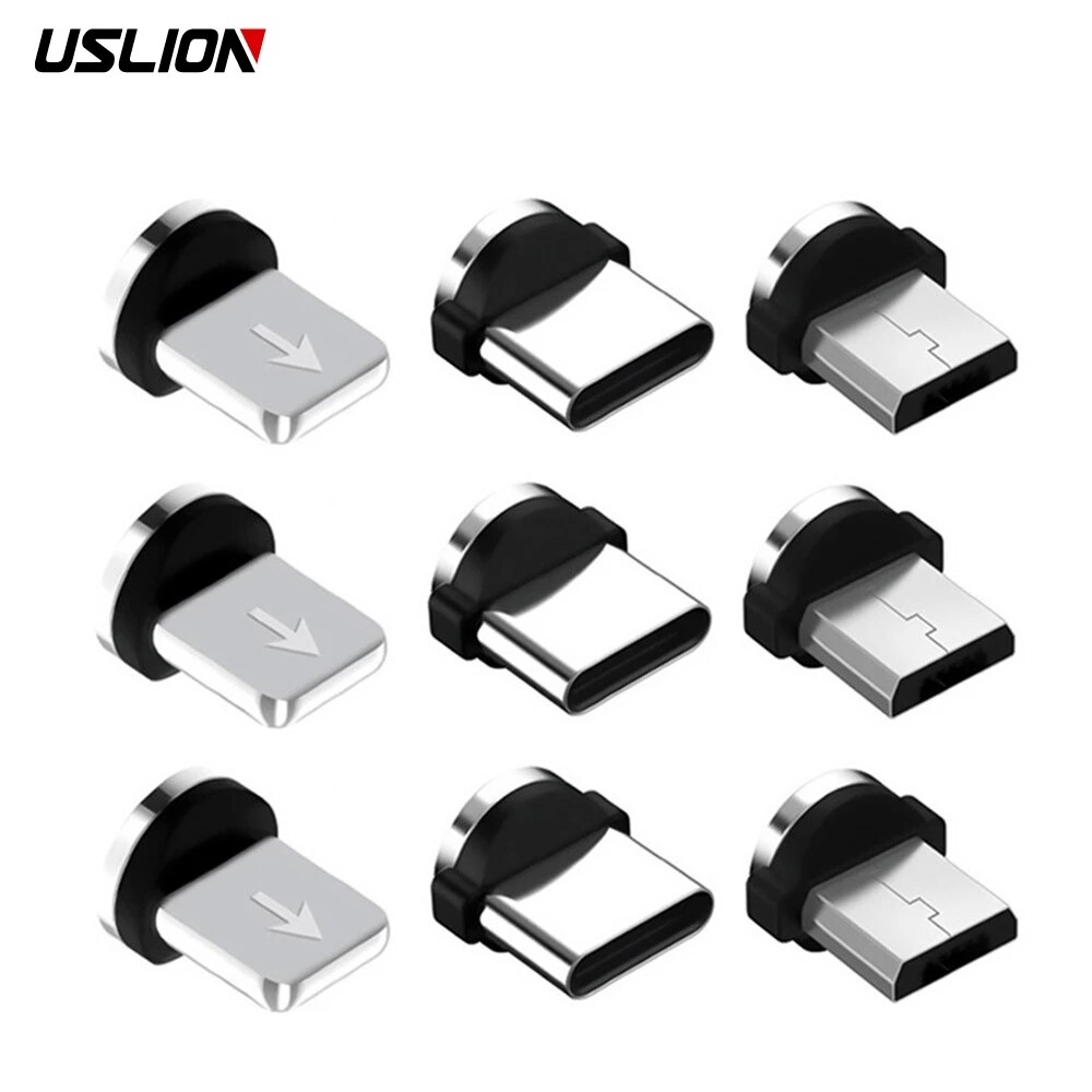 5Pcs Oplaadkabel Adapter Voor Mobiele Telefoon Vervangende Onderdelen Bedienen Duurzaam Converter 360 Graden Rotatie Magnetische Tips