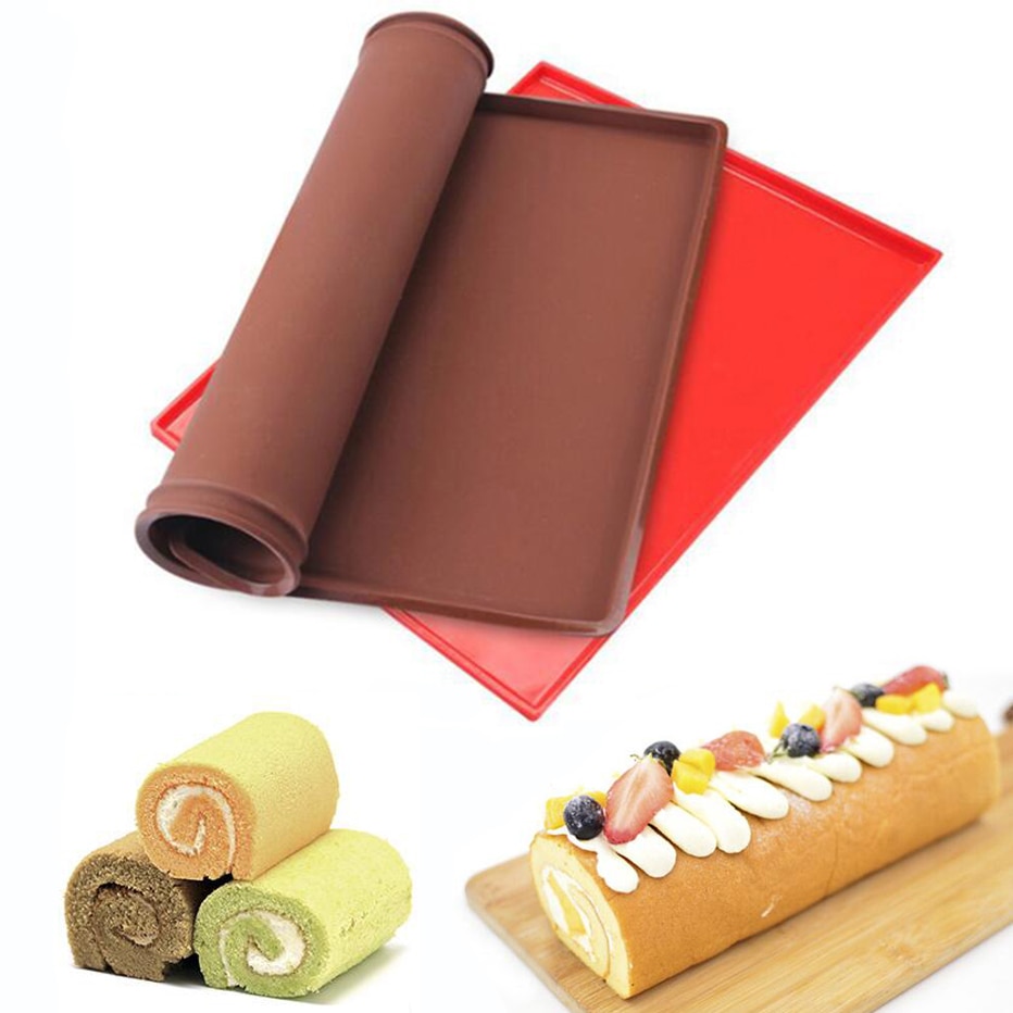 Silicone Zwitserse Roll Mat Anti-aanbak Bakken Gebak Mat Cake Roll Pad Bakplaat Mat Oven Bakewere Liner