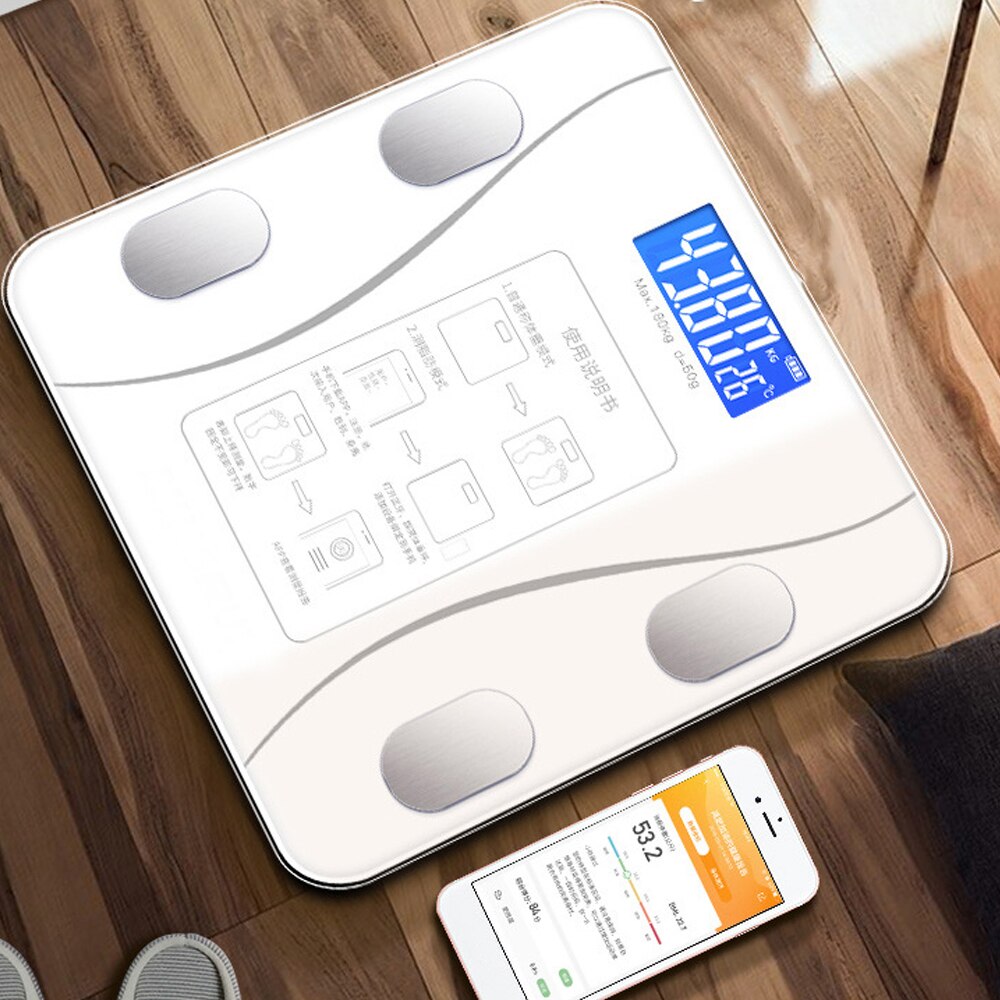 LED Digital Bathroom Weight Scale Bluetooth Body Fat Scale BMI Scales Smart Wireless Body Composition Analyzer Weighing Scales