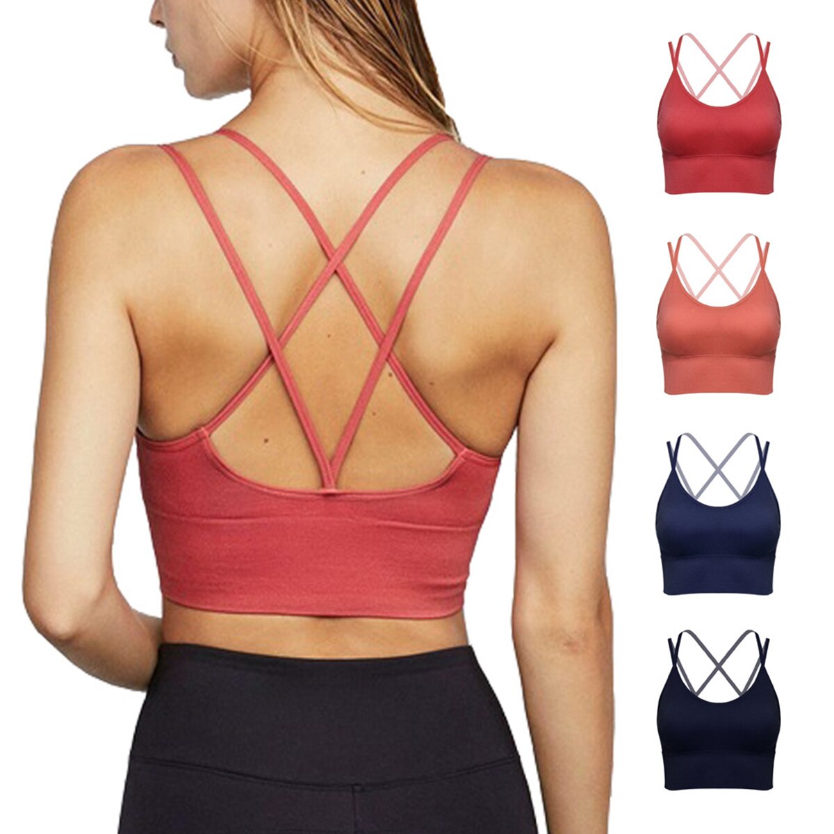 Fitness deportes sujetador de Mujeres de Cruz gimnasio Yoga correr mujer desgaste activo entrenamiento deporte Top ropa interior