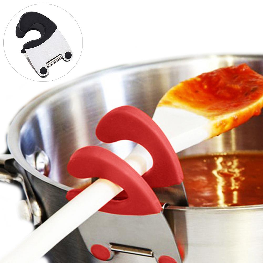Nuttig Lepel Pot Clips Rest Scoop Pollepel Houder Handige Spatel Pot Clip Tang Houder Voor Pan Lepel Keuken Koken Opslag tool