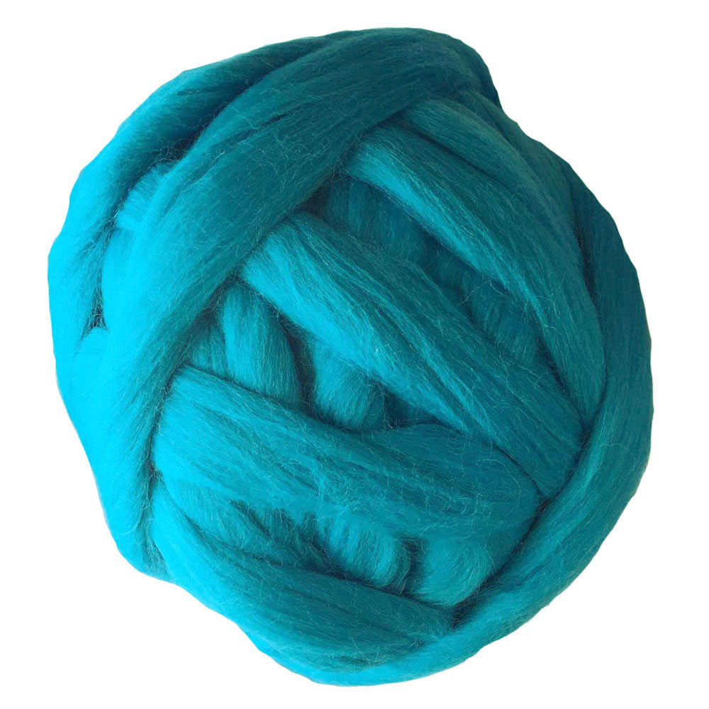 1000g 6cm tykt super chunky garn blødt merino uld garn roving spinding til arm strikning hånd strikket tæppe: Turkis