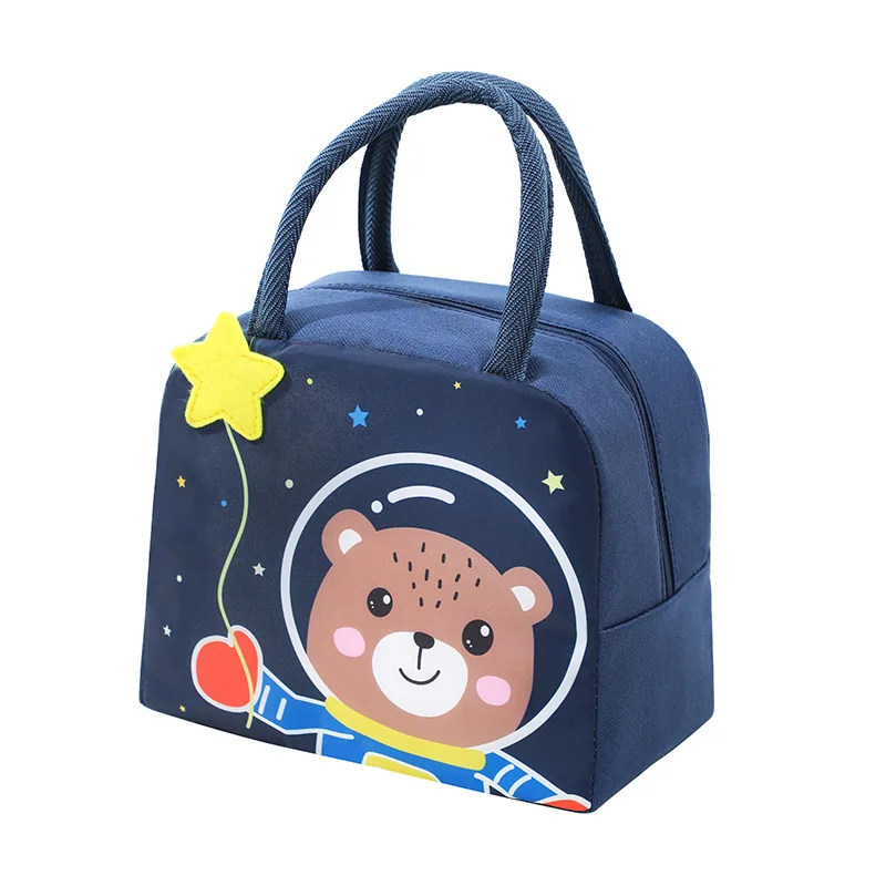 Cartoon Children's Lunch Bag Thermal Insulation Aluminum Film Waterproof Oxford Cloth Portable Lunch Bags Tote: Gold