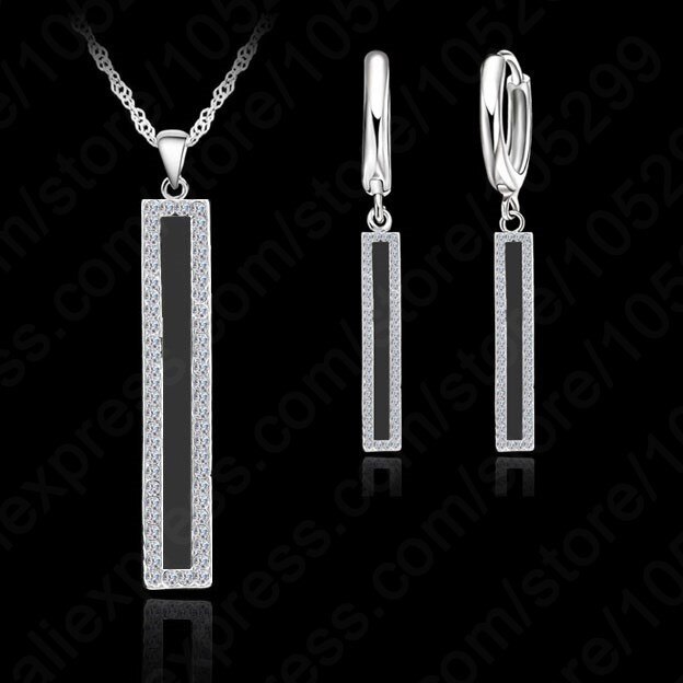 Nouveauté 925 en argent Sterling huile pendentif collier/boucles d'oreilles ensemble pour les femmes de mariage fête ensemble de bijoux