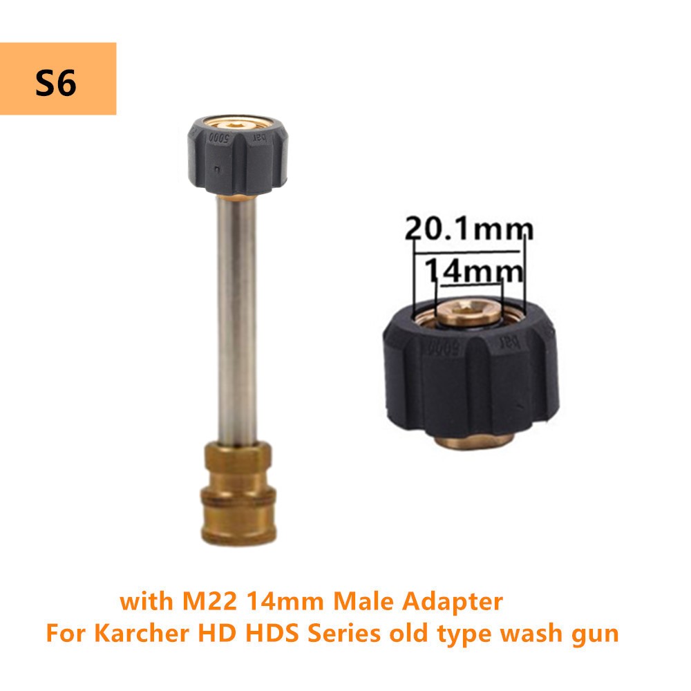 Car Pressure Washer Extension Wand Lance Kit 1/4&quot; Quick Connector for Karcher Interskol LAVOR Parkside Machine Nozzle Adapters