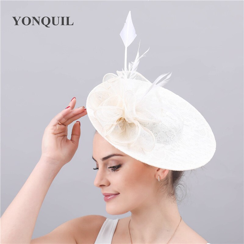 Charming big derby kenducky hats women nice headpiece headband wedding fascinator hats bridal show race millinery cap