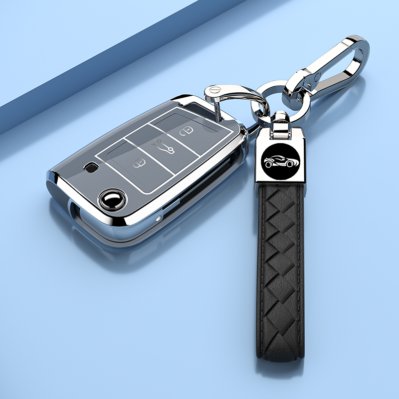 la moda placcatura d'argento edg macchina chiave Astuccio coperchio per VW Volkswagen golf 7 MK7 Tiguan MK2 Skoda Octavia Kodiaq Karoq posto a sedere Ateca Leon