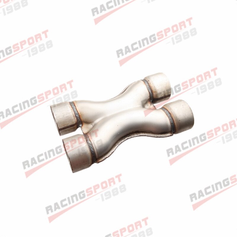 Exhaust Crossover X Pipe Aluminized Steel 3" Inch 76mm Dual Inlet / Outlet