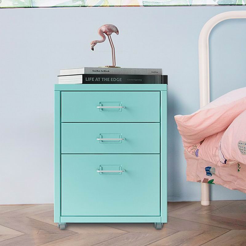 3 Drawer Steel Pedestal Filing Storage Cabinet With Wheels