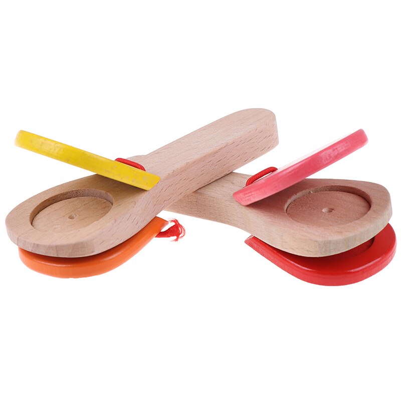 Wooden Percussion Handle Clapping Castanets Board For Baby Musical