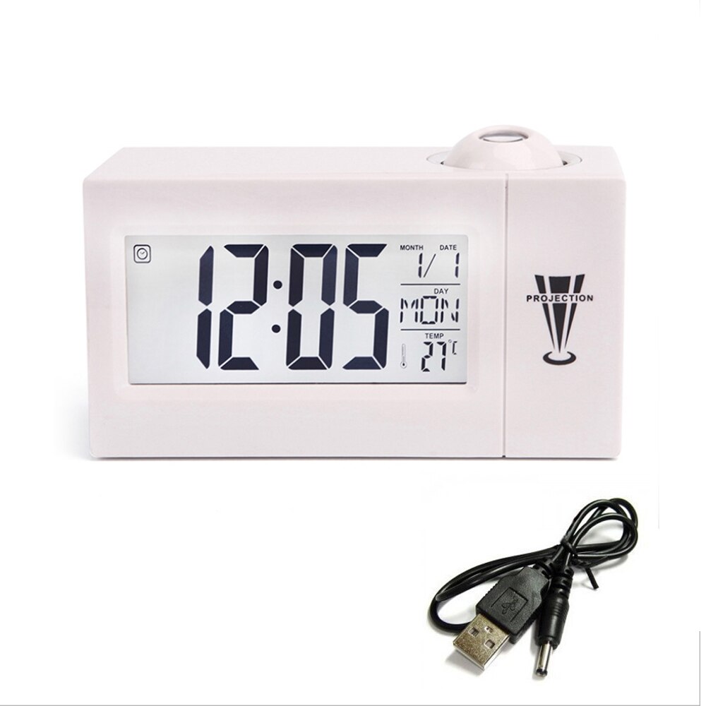 Projeksjon vekkerklokke digital lcd vise stemme snakker slumre temperatur ledet vegg tak klokke projeksjon multi-funksjon