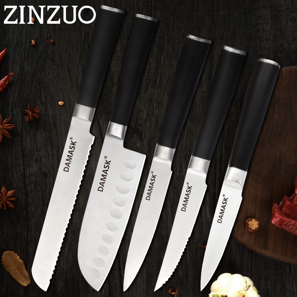 Zinzuo Master Chef Keukenmessen 3Cr13mov Super Sharp Blade Pakka Houten Handvat Roestvrij Stalen Mes Japanse Koken Gereedschap