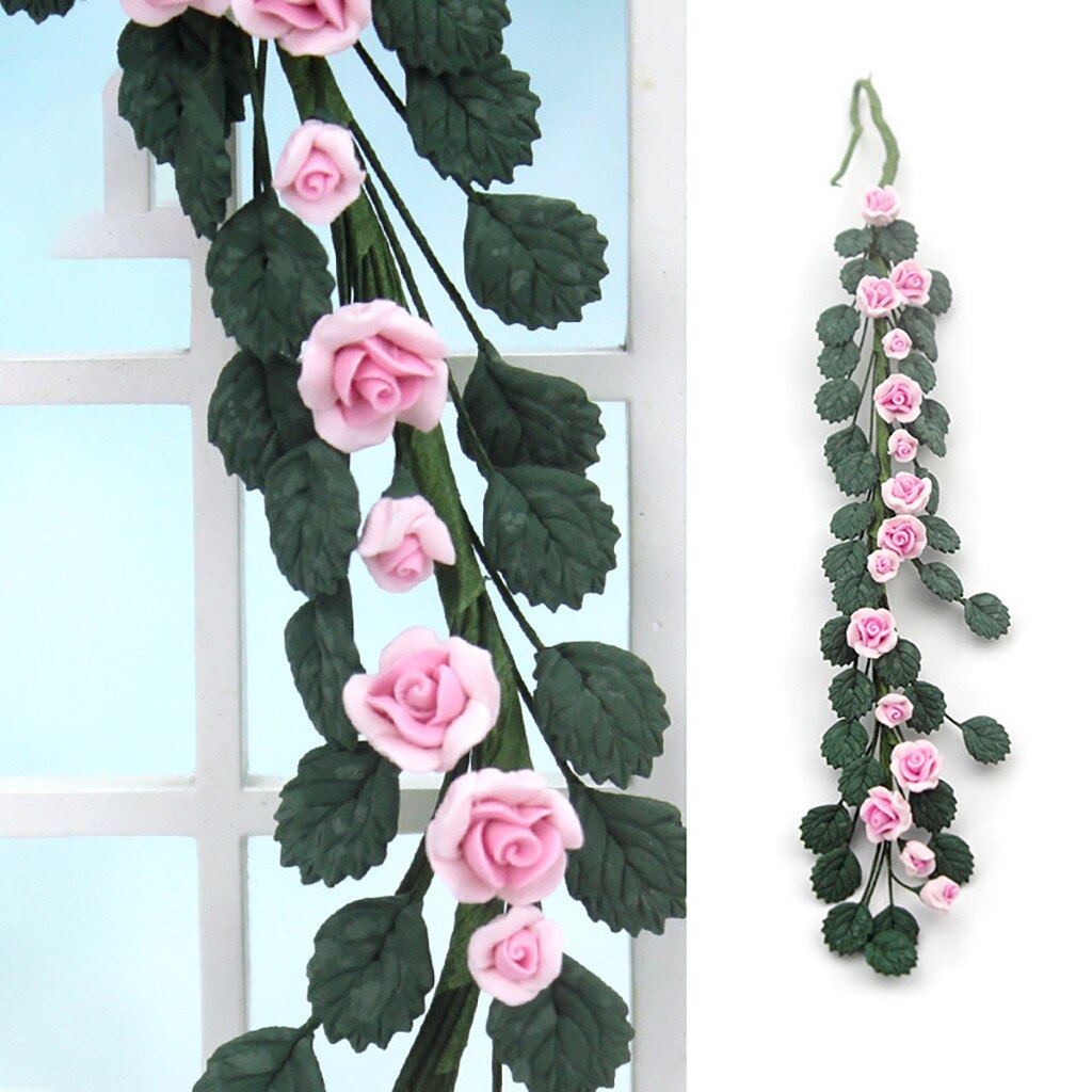 Artificial 1/12 Doll-house Flower Vine Miniature Exquisite Green Plant Decor