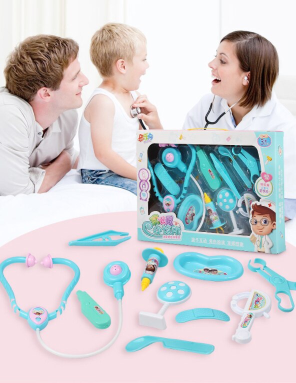 Legetøj til børn pige dreng børn foregiver lege læge legetøj plast legetøj simulation læge rollespil læge spil to farver
