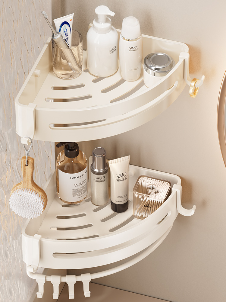 Wandgemonteerd shampoorek, doucheplank, organizer, opbergrek, 1/2/3-- laags shampoorek voor de badkamer.