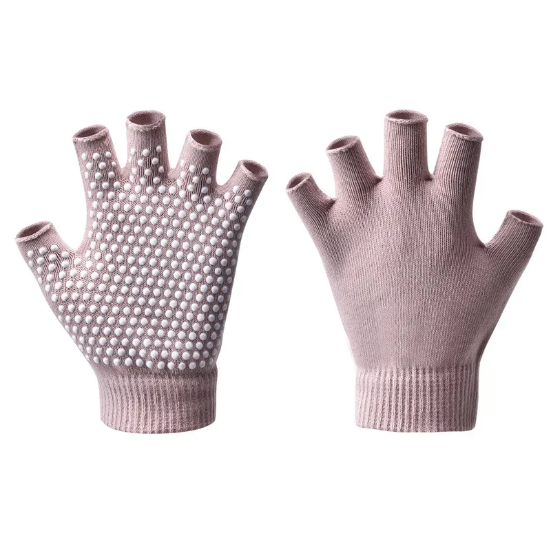 Gants de Yoga antidérapants pour femmes, gants de Fitness pour salle de sport, Yoga, Pilates, équilibre, entraînement , Fitness, demi-doigt, gant de protection des mains: Bleu