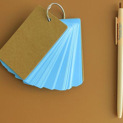 Candy Color Buckle Binder Notes Portable Flash Cards Memo Pads Cute Stationery DIY Blank Card: Blue
